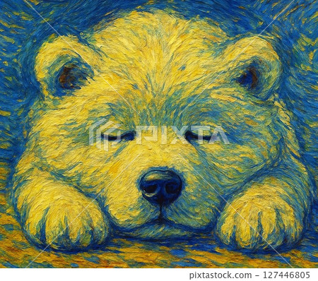 Sleeping Samoyed 127446805