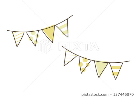 Simple and cute hand-drawn garland in yellow Simple and cute hand-drawn garland in yellow 127446870