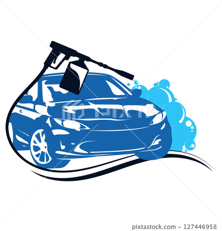 Gun for power wash and car, car wash design 127446958