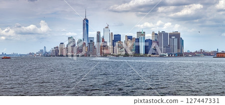 New York City skyline from Staten Island Ferry 127447331