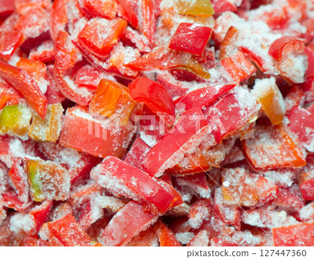 Frozen vegetable Pepper. 127447360