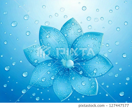 Blue flower material background 127447577