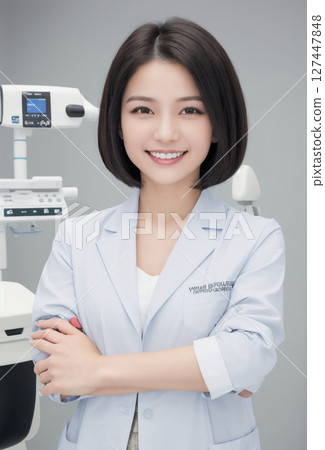 Female dentist smiling 127447848