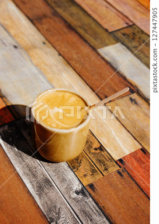 french noisette in a ceramic cup on a table 127447905