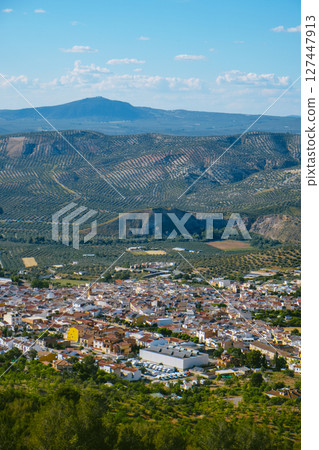 aerial perspective of Cuevas de San Marcos, Spain 127447913