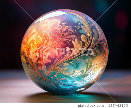 Pattern glass ball 127448133