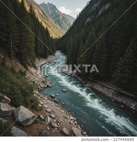 Beautiful river flow 127448889