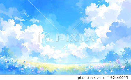 夏日天空與雲彩的夢幻風景2 127449065