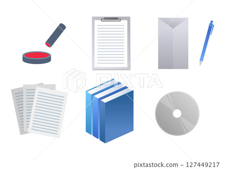Office supplies flat illustration Office supplies flat illustration 127449217