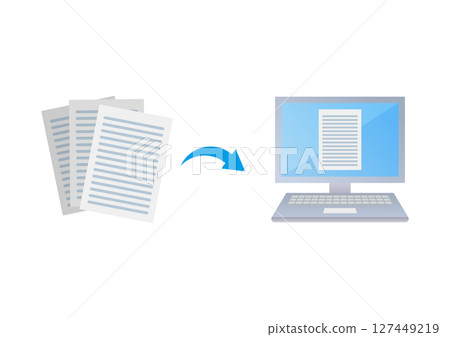 Flat paperless illustration material 127449219