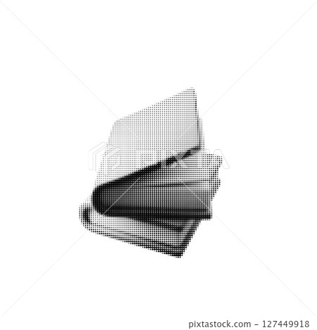 3d open book vector illustration with halftone effect, perfect for education, literature, or vintage-themed design projects. Ideal for stock, branding, and marketing visuals. 127449918