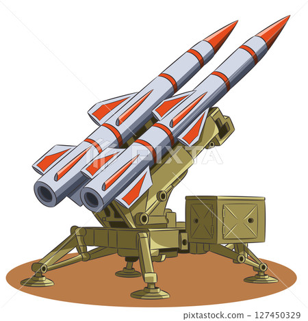 Vector illustration of rocket launcher isolated on white background Vector illustration of rocket launcher isolated on white background 127450329