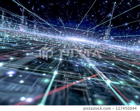 CG material of urban landscape in cyberspace CG material of urban landscape in cyberspace 127450844