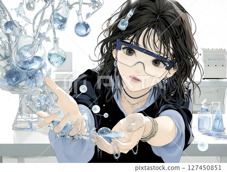 使用智慧眼鏡的未來教育課堂插畫素材 127450851