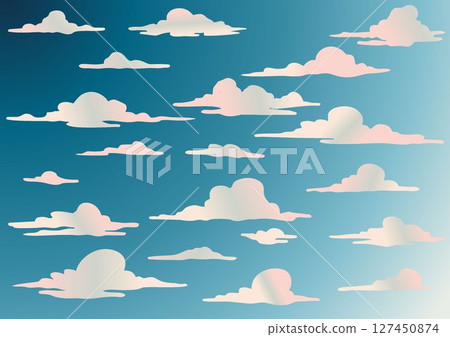 Vector gradient clouds set Dreamy sky Vector gradient clouds set Dreamy sky 127450874