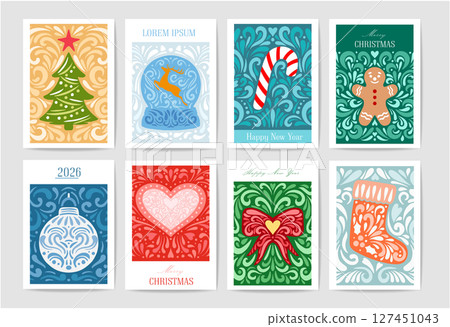 Merry christmas banners vector illustration set templates. Merry christmas banners vector illustration set templates. 127451043