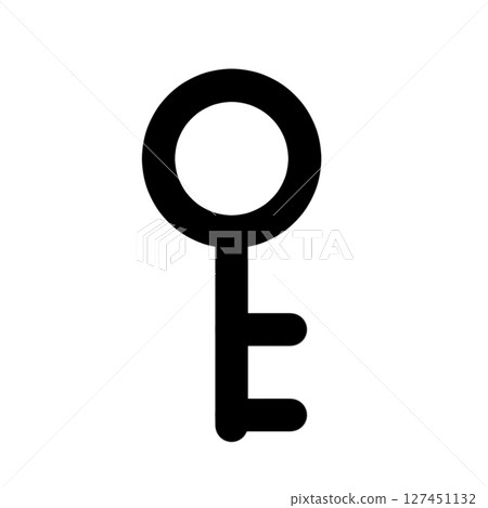Monochrome icon illustration of key symbol 127451132