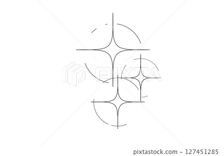 Shiny manga-style mark (monochrome) black Shiny manga-style mark (monochrome) black 127451285