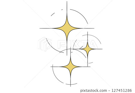 閃亮的漫畫風格標記(啞光金色) 閃亮的漫畫風格標記(啞光金色) 127451286