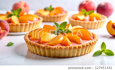 Sweet peach tart 1 127451342