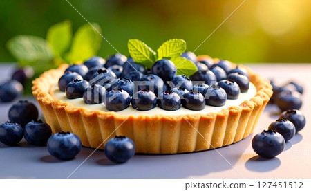 Plenty of fruit in blueberry tart 3 127451512