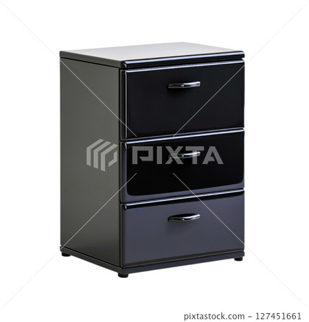 Modern black filing cabinet with three drawers suitable for office or home use Modern black filing cabinet with three drawers suitable for office or home use 127451661