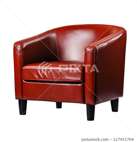 Elegant Red Leather Armchair with Modern Design for Stylish Living Spaces 127451704