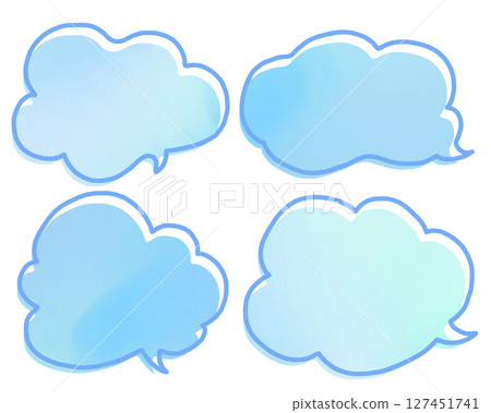 Blue speech bubble set 127451741