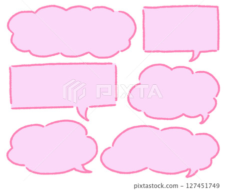 手繪氣泡集_粉紅色線條 手繪氣泡集_粉紅色線條 127451749