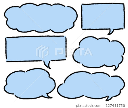 手繪氣泡集_藍色 127451750