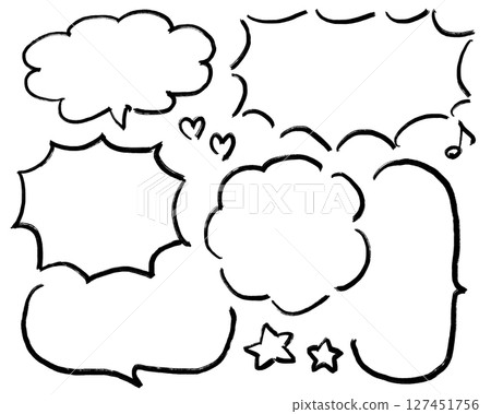 手繪泡泡和符號集 手繪泡泡和符號集 127451756