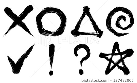 Black brush strokes symbols set Black brush strokes symbols set 127452005