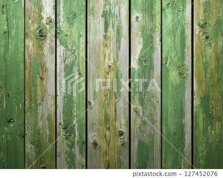 Background material of a wooden wall painted with green paint 127452076