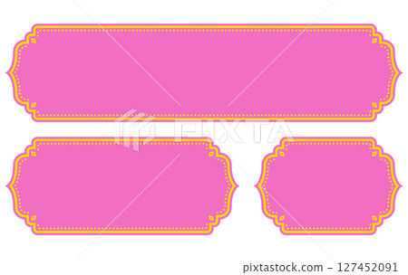 Set of Asian style title frames. Horizontal decorative frames. 127452091