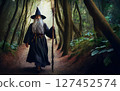 Generative AI Illustration Wizard in A Forest 127452574