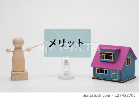 Model of the house and image of benefits Model of the house and image of benefits 127452705