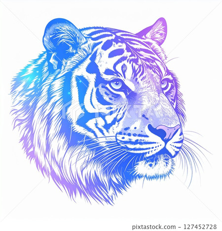 老虎彩虹藝術插圖 127452728