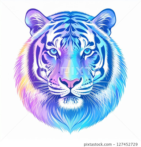 老虎彩虹藝術插圖 127452729