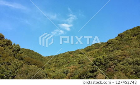 Blue sky and green mountains Blue sky and green mountains 127452748