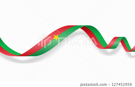 Burkina Faso flag wavy abstract background. Vector illustration. 127452959