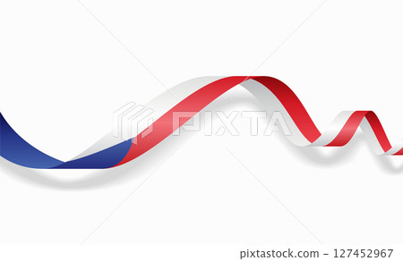 Czech flag wavy abstract background. Vector illustration. 127452967