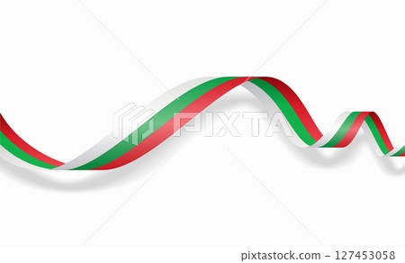 Bulgarian flag wavy abstract background. Vector illustration. 127453058