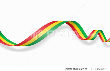 Bolivian flag wavy abstract background. Vector illustration. 127453082