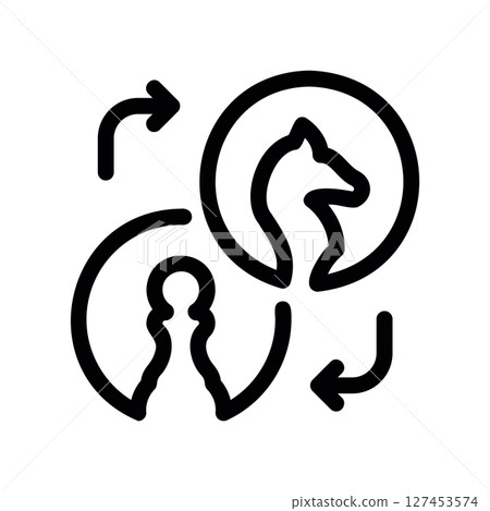 Simple vector icon chess Simple vector icon chess 127453574