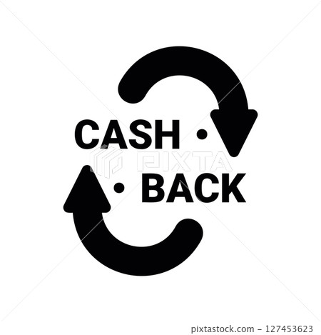 Simple vector icon cashback Simple vector icon cashback 127453623