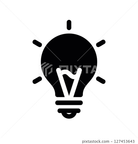 Simple vector icon bulb Simple vector icon bulb 127453643