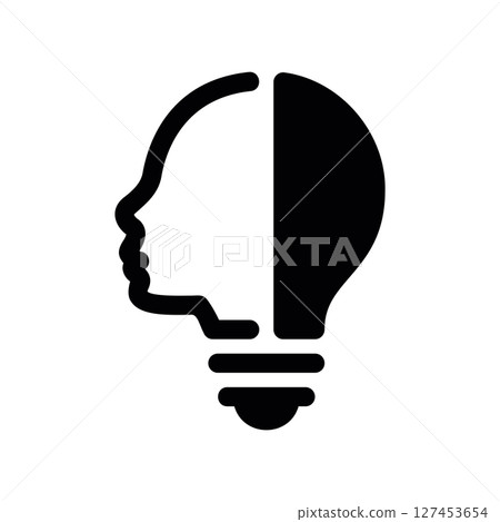 Simple vector icon light bulb, idea 127453654