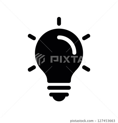 Simple vector icon light bulb Simple vector icon light bulb 127453663