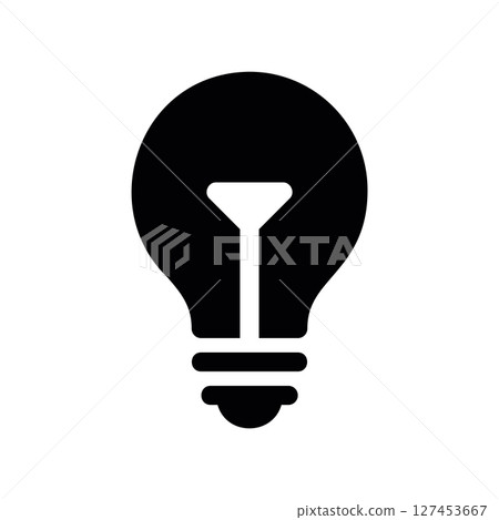 Simple vector icon light bulb 127453667