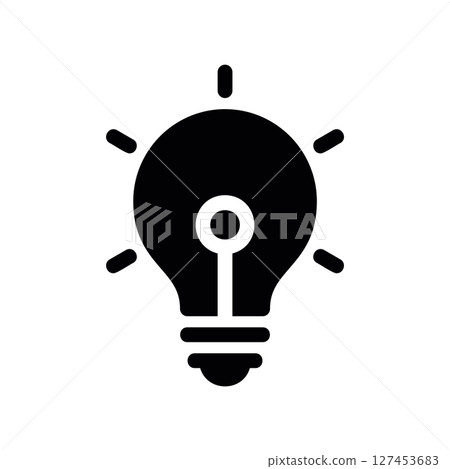 Simple vector icon light bulb Simple vector icon light bulb 127453683